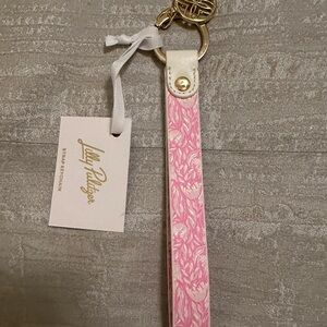 Lilly Pulitzer Pink and White Keychain Strap